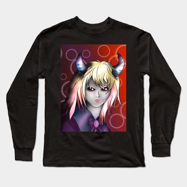 teenage tiefling / dark elf for dnd, magic and fantasy fans Long Sleeve T-Shirt by cuisinecat